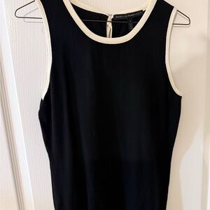 White House Black Market Sleeveless Black and White Tank Top